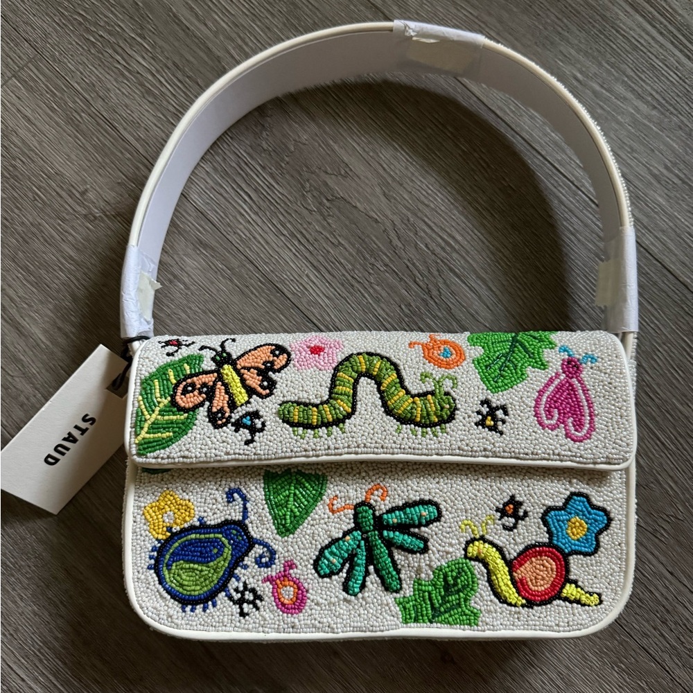 NWT STAUD Tommy Beaded Bag, Bug Out - Picture 4 of 9